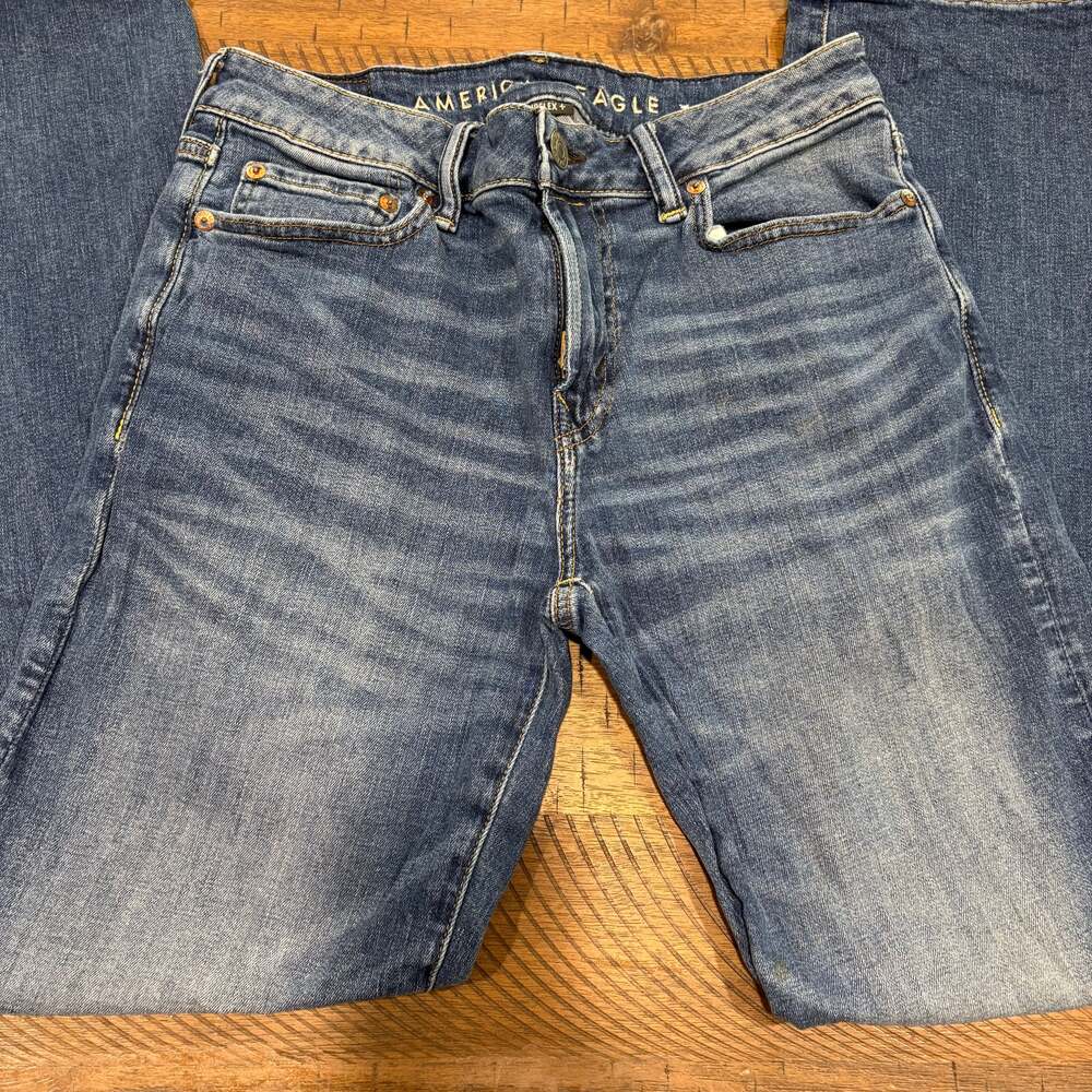 American Eagle Jeans Mens 26x28 Blue Denim Airflex + Original Straight Leg
